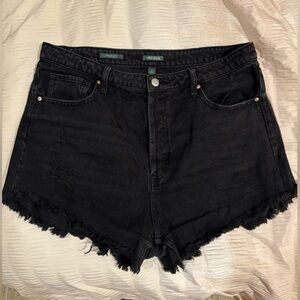 Black Denim High Waister Shorts